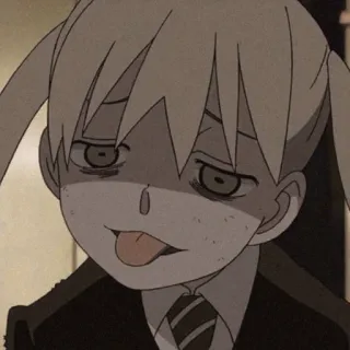 😛 Maka Albarn Soul Eater anime, manga, tired, bored, tongue telegram sticker