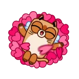 🥰 кот, милый, сонный, сердце, каваий, мультфильм, животное, стикер whatsapp sticker