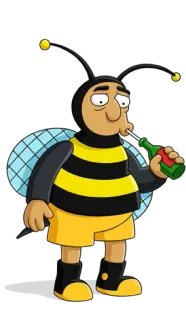 😊 Bumble Man The Simpsons bee, funny, cartoon, simpsons, alcohol whatsapp sticker