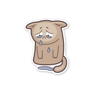 😭 triste, piangendo, cartone animato, gatto, arrabbiato, lacrimoso, melanconico telegram sticker