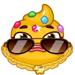 🤑 การ์ตูน, อิโมจิ, แว่นกันแดด, ทอง, วิบวับ, ตลก, ตัวละคร telegram sticker
