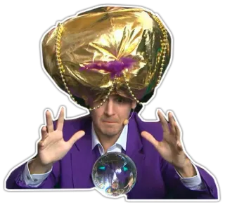 👳 adivina, magia, bola de cristal, turbante, predicción telegram sticker