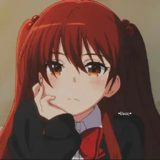 🍁 Anime, Cartone animato, capelli rossi, ragazza, carina, Manga telegram sticker