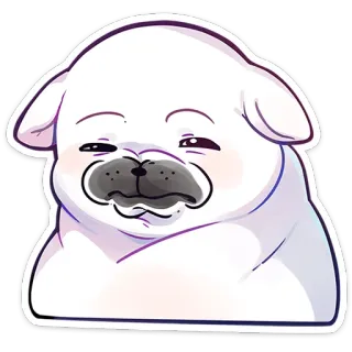 ⭐ perro, dibujo animado, animal, mascota, blanco, lindo, divertido telegram sticker