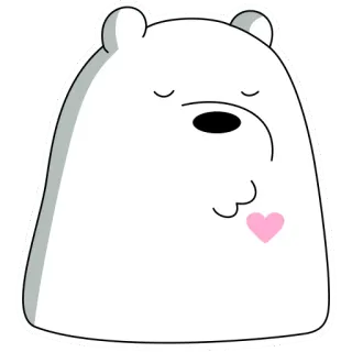 😘 Ice Bear We Bare Bears dibujos animados, oso, blanco, animal, personaje telegram sticker