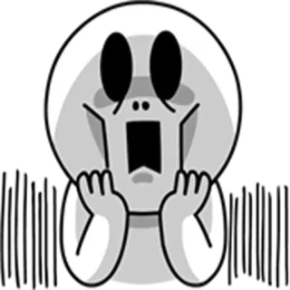 😱 ผี, กลัว, การ์ตูน, สีหน้า, อารมณ์, ตกใจ telegram sticker