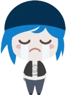 😭 triste, chorando, emocional, cabelo azul, estilo anime, desenho animado, kawaii telegram sticker