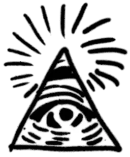 🔼 olho, triângulo, símbolo, Illuminati, conspiração, oculto, sociedade secreta telegram sticker