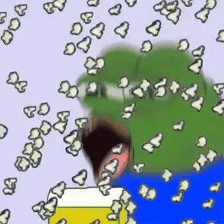 🍺 Pepe pepe, grenouille, popcorn, mème, regarder, intérêt, fun whatsapp sticker
