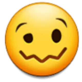 🥴 emoji, yellow, face, smile, expression telegram sticker