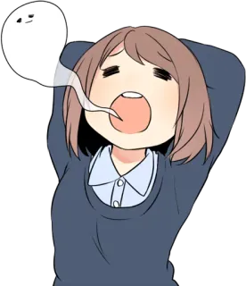 😪 anime, cartoon, yawning, sleepy, character, girl telegram sticker