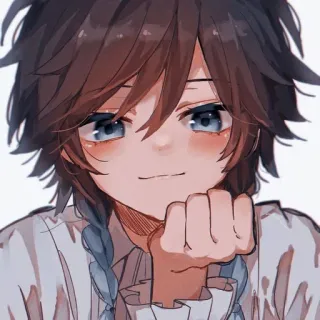 😉 anime, boy, cute, portrait, cartoon, illustration telegram sticker