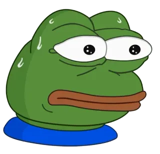 😳 Pepe the Frog pepe, grenouille, mème, triste telegram sticker