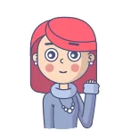 👋 kobieta, kreskówka, dziewczyna, portret, postać, żeński telegram sticker