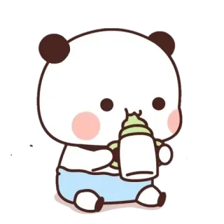 🍯 เด็ก, แพนด้า, สัตว์, น่ารัก, การ์ตูน, ขวด telegram sticker