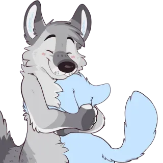 🤗 furry, hug, cuddle, wolf, anthropomorphic, cute, affectionate, sticker telegram sticker