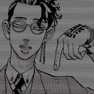 ❤️ anime, character, glasses, earrings, male telegram sticker