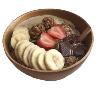 🍽 breakfast, bowl, food, banana, strawberry, healthy, oatmeal telegram sticker
