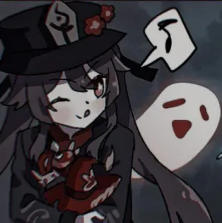 🍎 Hu Tao Genshin Impact Anime, Duch, Postać, Gra, Hu Tao, Genshin Impact telegram sticker