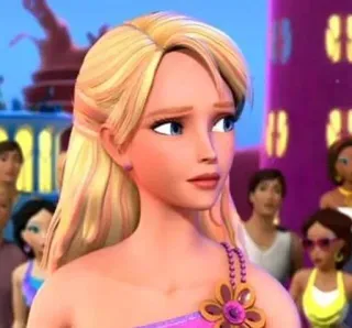 😒 Barbie Barbie, hoạt hình, nhân vật, tóc vàng, hoạt họa, búp bê telegram sticker