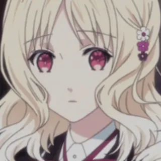 🗝 Anime, Fille, Blonde, Fleurs whatsapp sticker