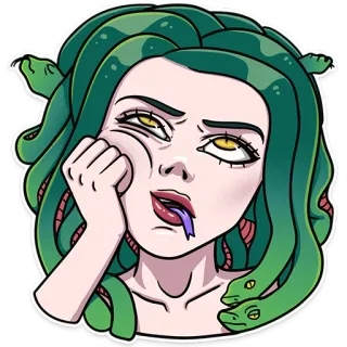 🙄 Medusa Medusa, Mythologie, Griechische Mythologie, Monster, Schlange, Gorgone, Mythos telegram sticker