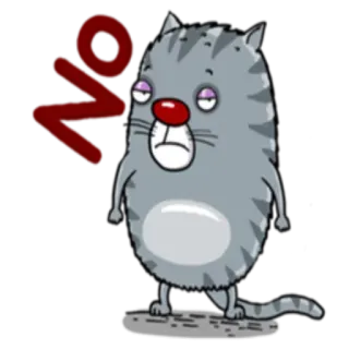 😕 NO 고양이, 아니요, 동물, 슬픈, 거절, 부정적인 telegram sticker