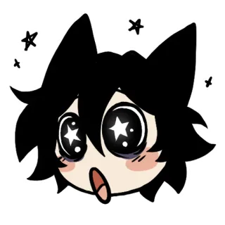 🤩 귀여운, 만화, 애니메이션, 별, 고양이 telegram sticker