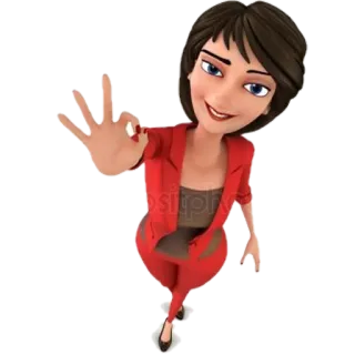 👌 mulher, desenho animado, feminino, gesto, ok telegram sticker