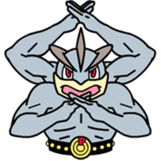 👐 Machamp Pokemon pokemon, combattimento, forte, muscoli, mostro telegram sticker