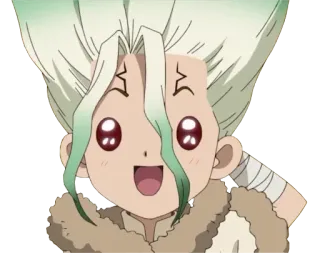 😅 Senku Ishigami Dr. Stone Anime, Manga, Dr. Stone, Senku Ishigami, Cartoon telegram sticker