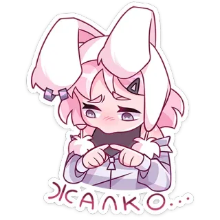 🥺 ЖСАЛКО... 动漫, 贴纸, 兔子, 伤心, 可爱 whatsapp sticker