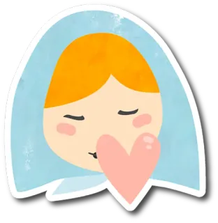 😘 cartoon, kiss, heart, illustration, love, cute whatsapp sticker