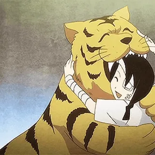 🫂 Anime, Tigre, Abrazo, Vendaje, Lindo whatsapp sticker