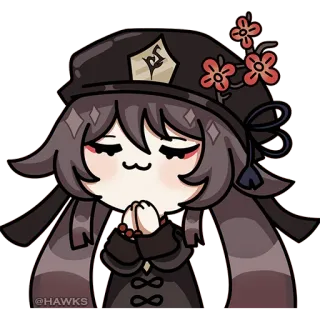 🙏 Hu Tao Genshin Impact @HAWKS Hu Tao, Genshin Impact, anime, kawaii, cute telegram sticker