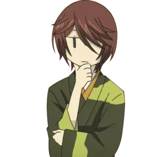🤔 Anime, Pensare, Ragazzo, Manga, Kimono telegram sticker