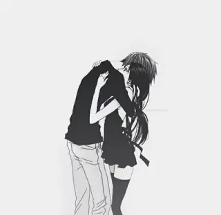 ❤ Anime, Casal, Amor, Romance, Ilustração telegram sticker