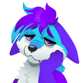 😮‍💨 Furry, Anthro, Triste, Dibujos animados, Lindo, Animal, Mamífero telegram sticker