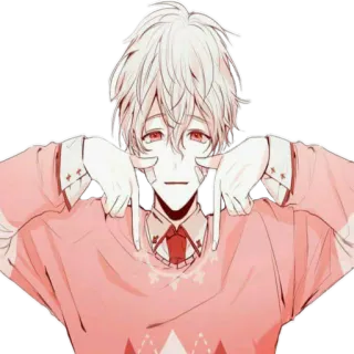 👇 anime, character, cute, portrait, drawing telegram sticker