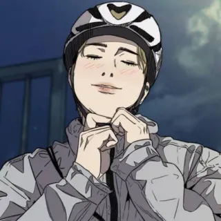 🇨🇰 ciclista, anime, personaje, motero, casco whatsapp sticker