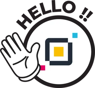 👋 mão, logotipo, desenho animado, branco, preto telegram sticker