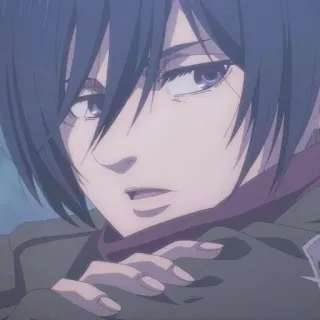 🔖 Mikasa Ackerman Attack on Titan Mikasa, Attack on Titan, anime, military, soldier, scarf telegram sticker
