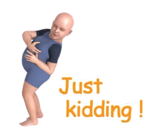 😋 Just kidding! joke, kidding, child, humor whatsapp sticker