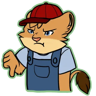 👎 Dessin animé, Lion, Aversion, Pouce vers le bas, Négatif telegram sticker
