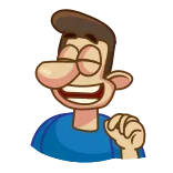 😂 การ์ตูน, ผู้ชาย, คิด, มีความสุข telegram sticker