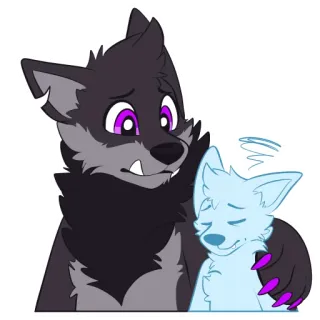 🫂 Furry, Lobo, Anthro, Animais, Afeição, Desenho animado, Abraço telegram sticker