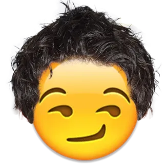 😏 emoji, smirk, face, hair, funny, meme telegram sticker