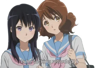 😐 Is he fucking retarded? Anime, Mädchen, Schule, Cartoon, Frage telegram sticker