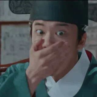 😱 shocked, surprise, covering mouth, asian, korean, man telegram sticker