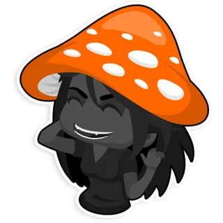 🍄 Sticker, Champignon, Personnage, Dessin animé, Emoji telegram sticker